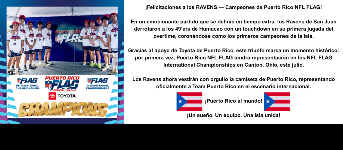 LOS CAMPEONES DE PUERTO RICO NFL FLAG